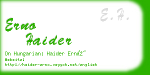 erno haider business card